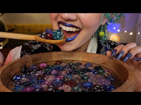 Dice Soup ASMR 🎲🍲🤌 Yummy Crunchy Fizzy Sounds (minimal talking, wooden soup, dnd dice)