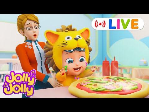 LIVE🔴 Pizza Party, Five little ducks + More | Jolly Jolly & Animals - Best Kids Songs!