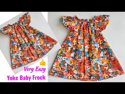 Very Easy Yoke Baby Frock Cutting and stitching 2-3 Year| Baby Frock cutting and stitching