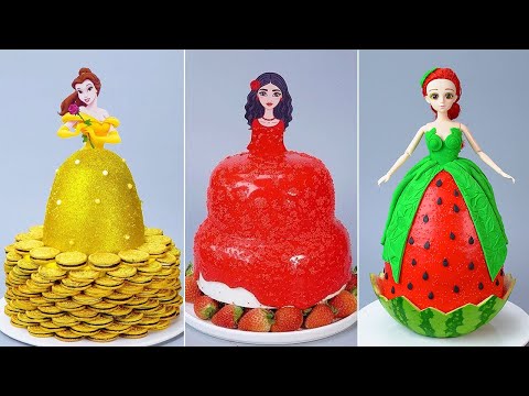 Easy Homemade PRINCESS Cake Recipes 👑 Tsunami Cake  Satisfying Doll Cake Decorating Idea