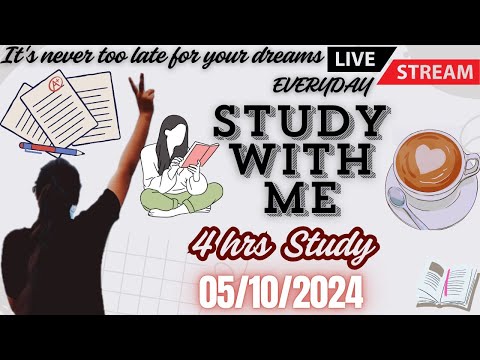 STUDY WITH ME !! DAY-10/50 !! ONLINE LIBRARY✌️4 hrs. - 1/2 🤗