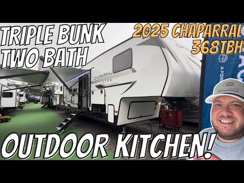 Triple Bunk Two Bath RV!? 2025 Chaparral 368TBH | PLUS OUTDOOR KITCHEN!!