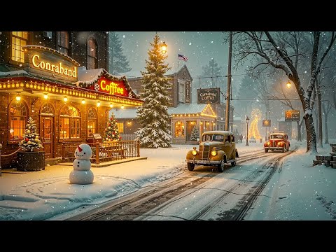 Nostalgic Winter Street Nights | Smooth Jazz for Peaceful Moments | Stress-Relief Background Music ⛄