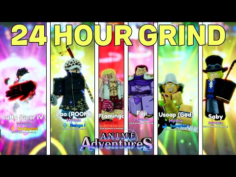 Spending 24 HOURS! In One Piece Update Anime Adventures Roblox