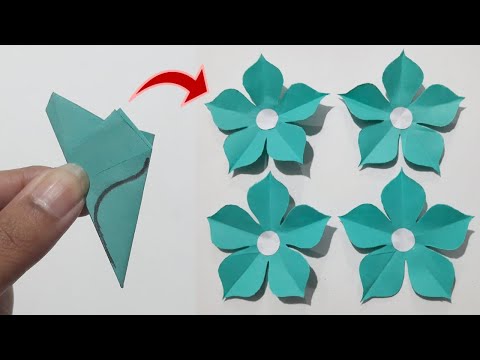 How To Make Paper Flower Easy | 5 Petal Paper Flower Making | Easy Paper Flower Making Craft