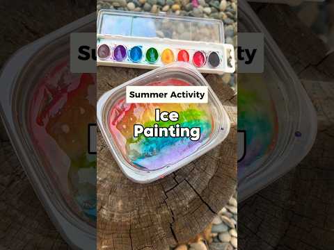 Outdoor Summer Idea 🌈 Ice Painting Activity ☀️ 60 Days of Summer - Day 49 #shorts #icepainting