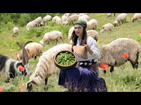 Nomadic life of IRAN! Cooking Dish Called Dolme in Mountain village