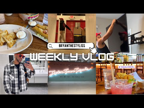 WEEKLY VLOG I STORAGE MOVE IN + NORTHPARK MALL DALLAS  + MOUNTED LIVING ROOM TV