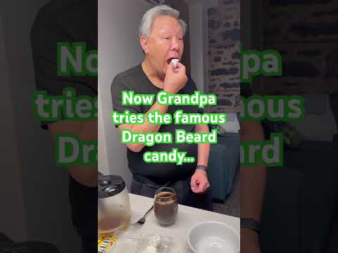 Grandma and Grandpa try the famous Dragon Beard Candy #dragonbeardcandy #pawpaw #gonggong #gma #gpa