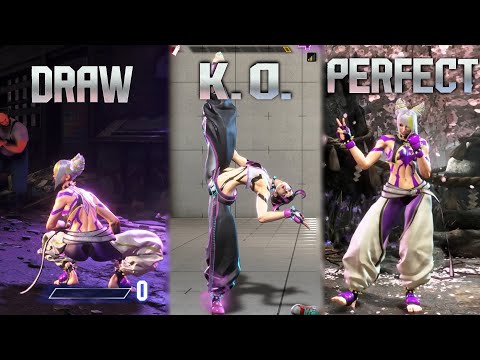 Street Fighter 6 - All Characters Taunts & Victory Poses So Far (Draw, Perfect, Round Win)