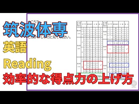 筑波体専受験生向け　効率的に共通テスト英語Readingの得点力を上げるには