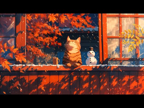 Lofi With My Cat || Winter's Whispers 😽❄️ relax / chill / study 🎵☃️ lofi cat music - lofi beats