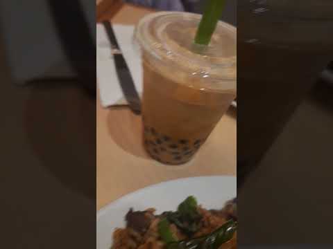 Thai tea with boba