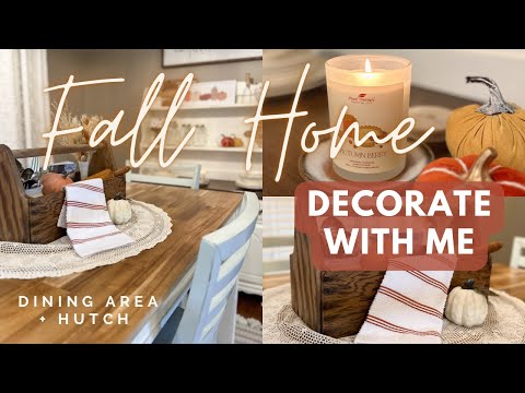 FALL DECORATE WITH ME 2023 | Cozy Fall Home Decor | Dining Table + Hutch Decor Ideas