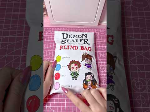 demon slayer blind bag 10! 🖤 #demonslayer #anime #diy #craft #papercraft #blindbag #asmr #unboxing