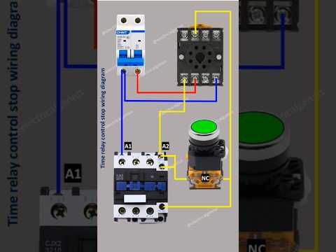 Timer relay wiring | DOL starter motor using timer relay stop circuit