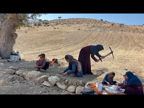 Making a bag: by a displaced single mother with three children in the heart of nature