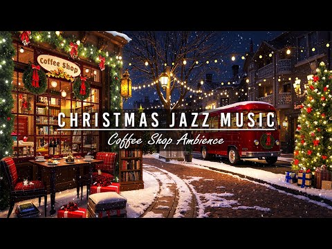 Winter Instrumental Jazz Music for Cozy Christmas Night Ambience🎄Crackling Fireplace to Relax, Study