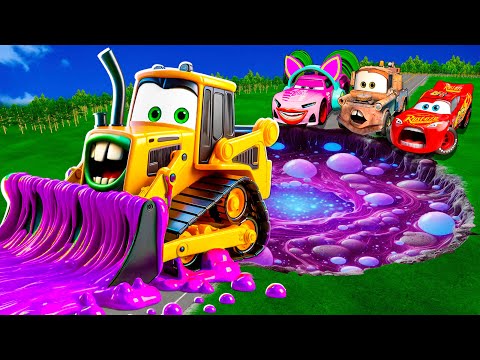 ZOMBIE Pit Transform In Beast Lightning McQueen & Big & Small Pixar Cars! Beam.NG Drive!