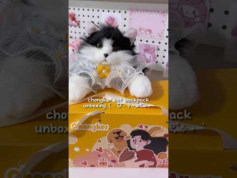 chongker cat backpack unboxing 🤍#chongker #unboxing #kawaii #asmr #sanrio #kpop#plush#diy#desk#lisa