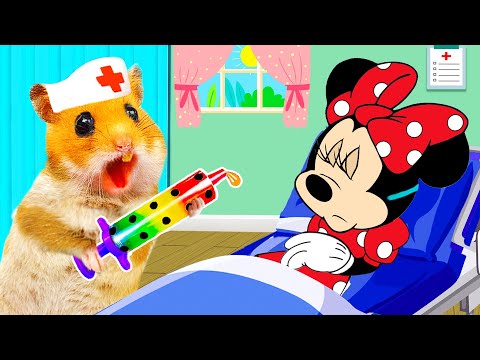 Oh No, Minnie Got Sick! Good Doctor Hamster HamHam Pretend Check Up Minnie