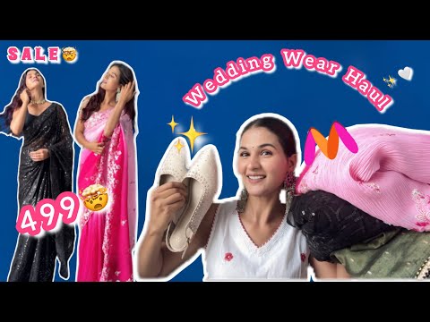 Wedding wear footwear,saree,earrings Myntra Haul 😍✨||Try on haul || Swati Rathi #myntra #saree