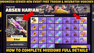 Indonesia Server New Event Free Trogon Skin & Incubator Voucher 🔥ff Indonesia server new event today