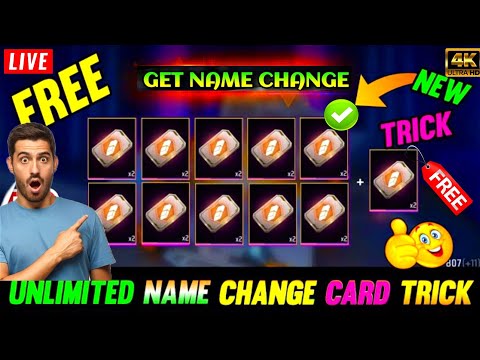 Unlimited name change card trick FF🌟| Free Name Change Card  |Name Change Card In Free Fire