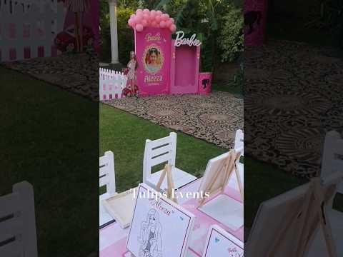 Barbie Doll birthday party decorations setup ideas | DIY Barbie Party #tulipsevents