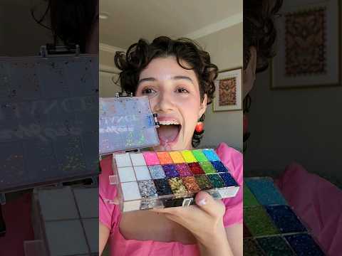 Trying a $180 Glitter Palette 🥹💖 #asmr #makeupshorts #glitter