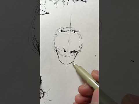 Easy way to draw anime face!!🔥 #shorts