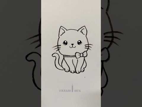 How to draw a cute cat easy || cat drawing step by step