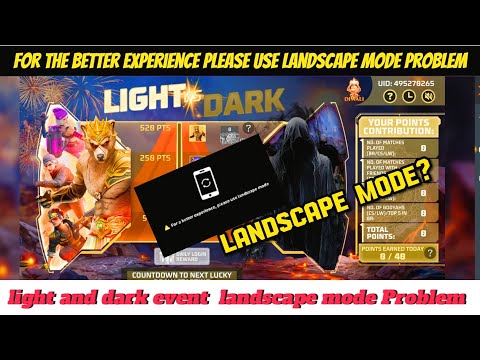 For A Better Experience Please Use Landscape Mode Problem|diwali Event Landscape Mode Problem ff