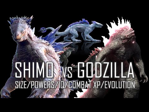 Full Body & Size Comparison of Evolved Godzilla vs Shimo