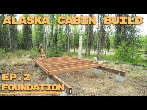 Beam and Floor Construction | Off-Grid Cabin Build Ep. 2 | ASMR