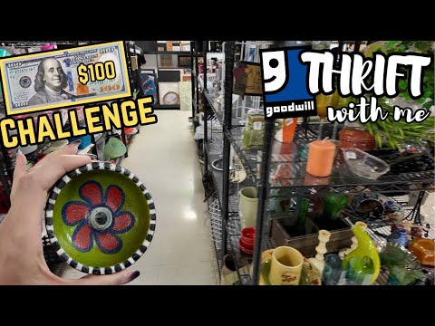 $100 Goodwill Thrift CHALLENGE | Crazy Lamp Lady | Reselling