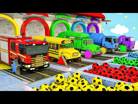 Surprise Soccer Ball Kids Songs - Wheels On the Bus song - Baby Nursery Rhymes & Kids Songs