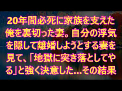 20年間必死に家族を支えた俺を裏切った妻。自分の浮気を隠して離婚しようとする妻を見て、「地獄に突き落としてやる」と強く決意した…その結果