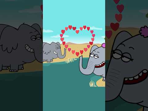 When Elephants Kiss, It’s Always Hit and Miss – Hooray Kids Songs #hooraykidssongs #elephant #shorts