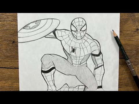 How to draw Spiderman iconic pose | step-by-step drawing