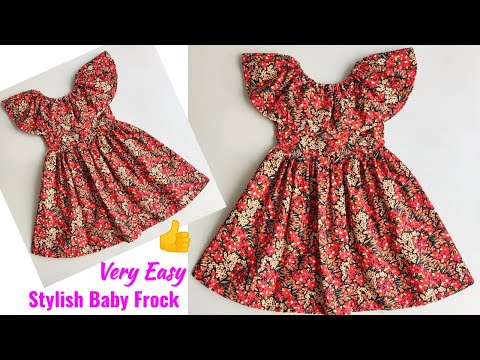 Very Easy Baby Frock Cutting and Stitching | Frill Neck Baby Frock cutting and stitching