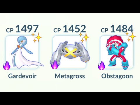 using SHADOW SHINY (Gardevoir, Metagross, obstagoon) team in Pokemon GO.