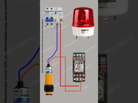 Photoelectric Sensor Alarm Circuit with Intermediate Relay Wiring | photoelectric sensor