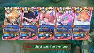 5 "WORLD COLLECTOR" IN ONE TEAM!!🤯 (Richest Team Ever!!🤑) - MLBB