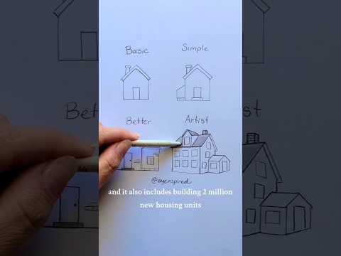 How to draw a home 🏡 Which level can you draw?! #art #artist #drawing #painting #howto #sketch