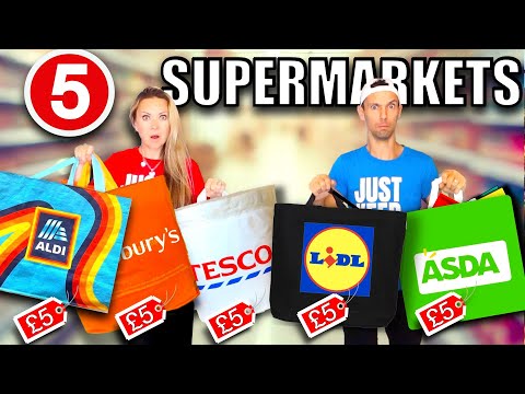 We spent £5 at 5 different SUPERMARKETS! *CHEAP essentials! Aldi Tesco Sainsbury's Asda lidl