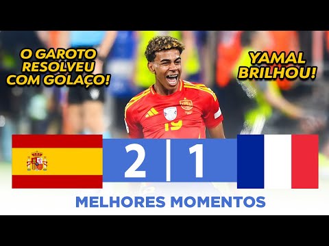 LAMINE YAMAL DECIDE NA EURO | ESPANHA 2X1 FRANÇA | MELHORES MOMENTOS HD 09/07/2024