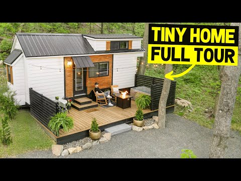 CHARMING LUXURY TINY HOME ON WHEELS w/ Hot Tub! (Full Airbnb Tour)