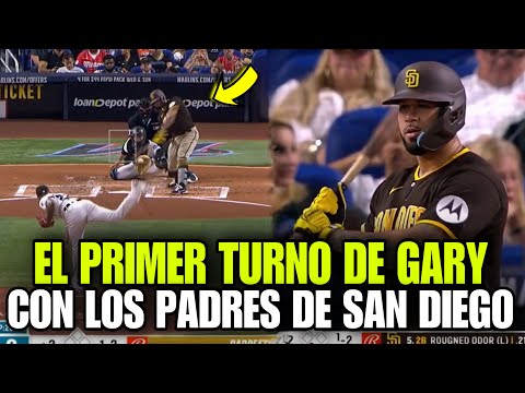 ESTO HIZO GARY SANCHEZ EN SU PRIMER TURNO CON LOS PADRES DE SAN DIEGO, PADRES VS MARLINS - MLB