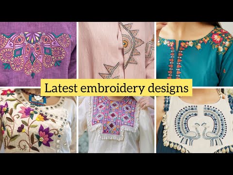 Latest embroidery designs for kurti|Embroidery designs for shirts|embroidery designs for beginners